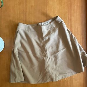 Loft camel a-line skirt